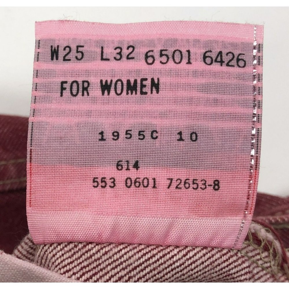 Levis 501 For Women 25x32 Red Jeans Vintage Button Fly Straight Leg Made In USA - Picture 8 of 10